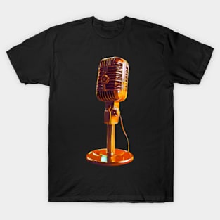 Beautiful Gold Old Microphone T-Shirt